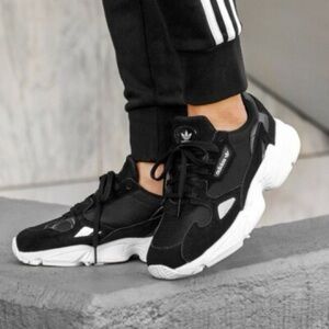 Adidas Falcon Women Black and White Shoes